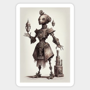 Steampunk Robot Companion Sticker